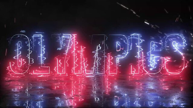 Olympics Electric Text 4K Animation Background Intro