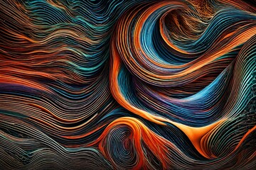 Energetic pulses of vibrant wavy patterns