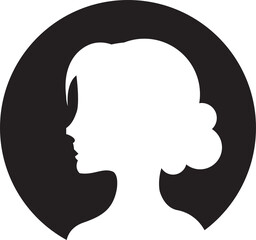 Silhouette Woman in Circle Illustration