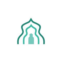 Mosque architecture simple outline logo design