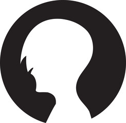 Silhouette Woman in Circle Illustration