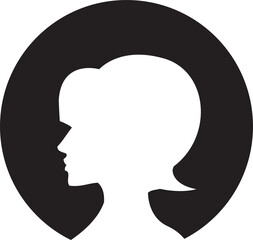 Silhouette Woman in Circle Illustration