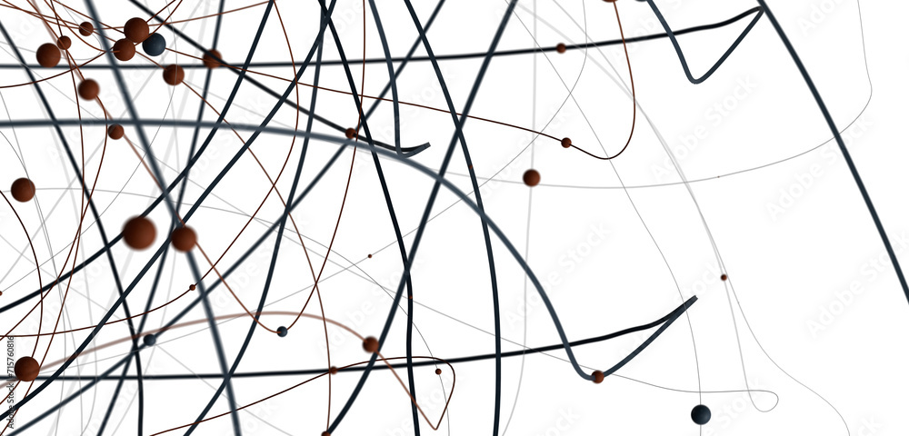Poster Motion of digital data flow. Communication and technology network concept with moving lines and dots