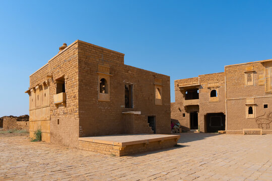 Ruins, abandoned houses of Kuldhara village at Jaisalmer,Rajasthan,India. It is said that this village is cursed and hence no human could live here for long. The houses are haunted, so is the village,