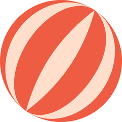 Red and White Striped Ball