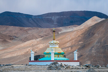 Buddhist stupa in the mountains, Ladakh, India, Tibetan Buddhism, Little Tibet