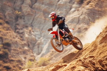 Motocross rider on the race track. Extreme sport concept. Motocross. Enduro. Extreme sport concept.