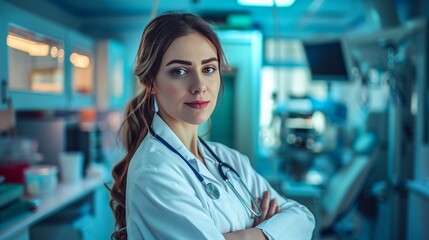 portrait of female doctor in hospital