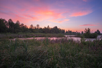 may sunrise over the river