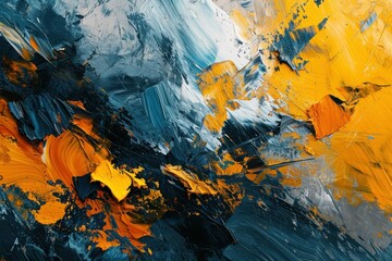 Abstract art with bold yellow and black strokes