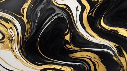 Abstract ink Black and gold mixed texture Background. fluid art background texture