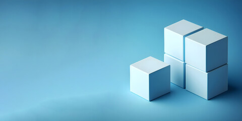 abstract blue cubes on blue background