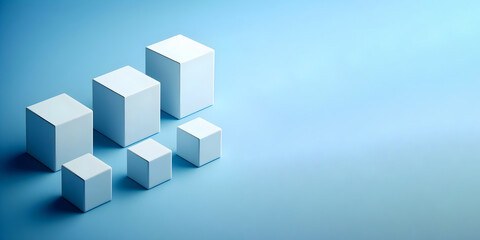 abstract blue cubes on blue background
