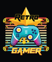 Retro Gamer Celebration Awesome Vintage Game T Shirt Design for Trendy Gamers Cool 80s 90s Style Apparel with Vector Graphics and Electronic Element Illustrations Perfect for Gamer Moms #Gaming