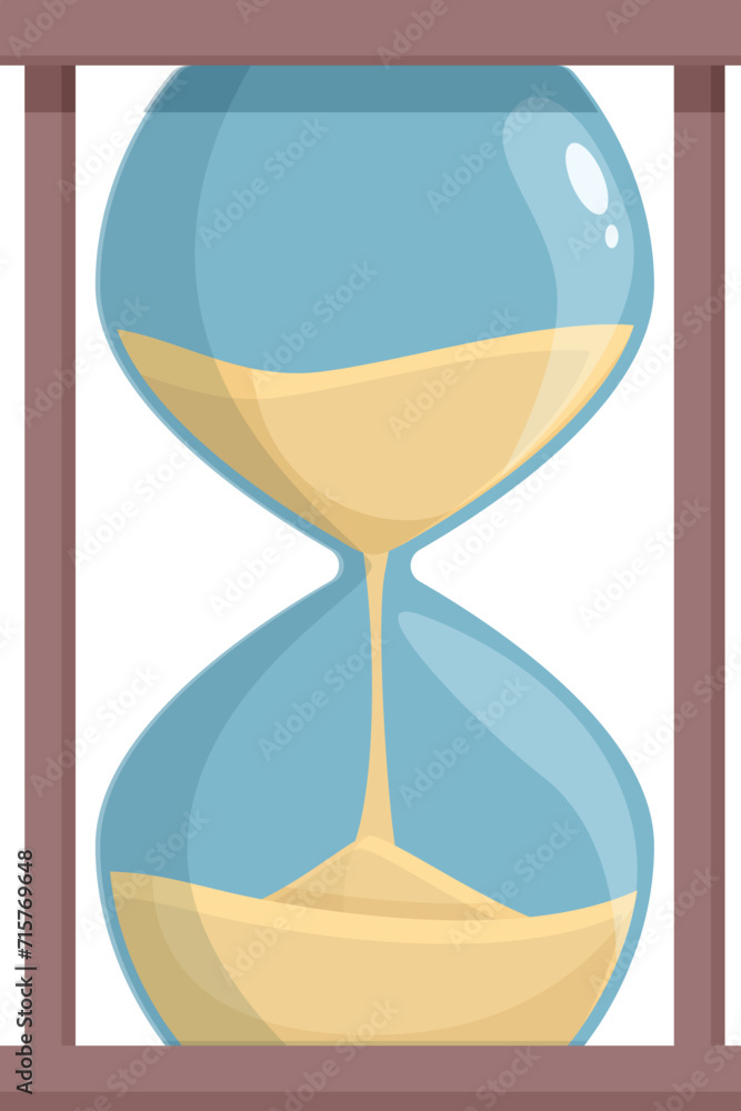 Poster sand hour clock icon cartoon vector. dial image speed. loading old day