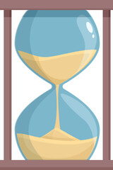 Fototapeta premium Sand hour clock icon cartoon vector. Dial image speed. Loading old day