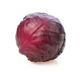 Red cabbage on white background