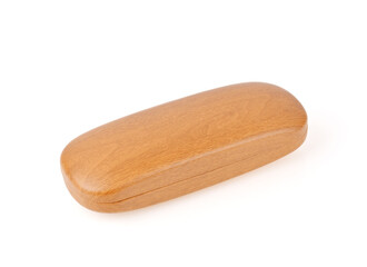 Glasses box wood style on white background