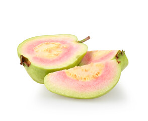 Fresh red guava , Guava fruit isolated on white background.