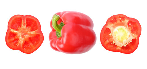 Sweet red pepper. Isolated on a white background.