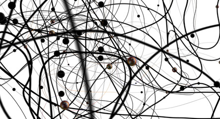 Obraz premium Concept of Network, internet communication. 3d illustration