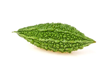 bitter melon, bitter gourd, bitter squash fruit on white background