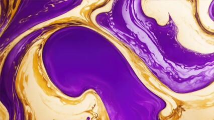 Abstract ink Purple and gold mixed texture Background. fluid art background texture