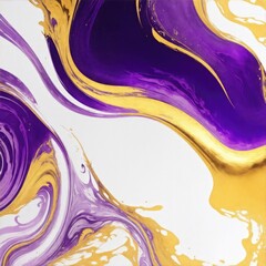 Abstract ink Purple and gold mixed texture Background. fluid art background texture