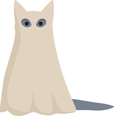 Ghost pet party icon cartoon vector. Cute kitty. Cute cat fun