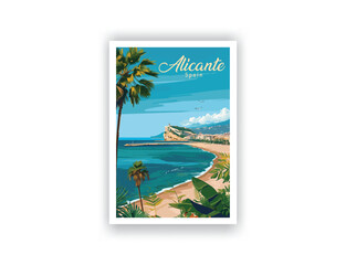 Alicante, Spain. Vintage Travel Posters. Famous Tourist Destinations Posters Art Prints Wall Art and Print Set Abstract Travel for Hikers Campers Living Room Decor