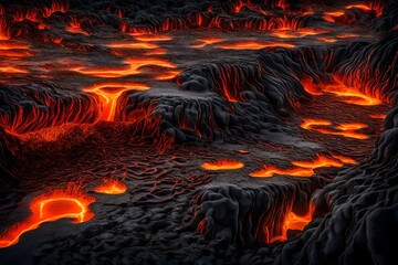 Abstract lava flows beneath a crystalline surface