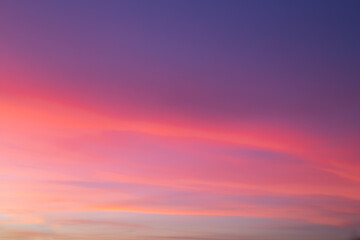 Fototapeta premium Bright lilac sky with tints at sunset. Sky background