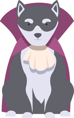Cute puppy vampire icon cartoon vector. Mascot pet. Party holiday