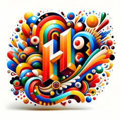 decorative illustration of H