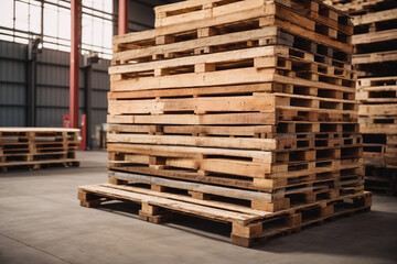 pallets stacked in warehouse