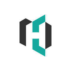 HC letter logo design vector image, ch logo vector illustration