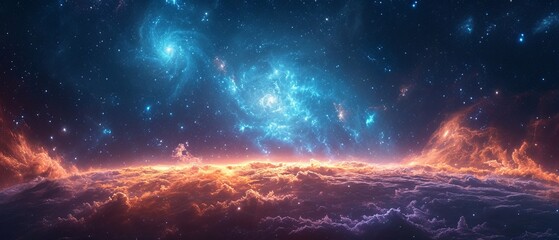 Illustration, abstract space background ,generative ai