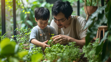 Vibrant and Thriving: A Father Shows his Child their Eco-Friendly Abode