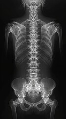 X-ray view to the spine of a person, generative ai