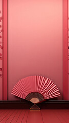 Traditional Japanese fan Sensu decorative pattern vertical background