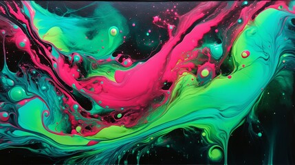 Electric neon green pink and turquoise glossy acrylic