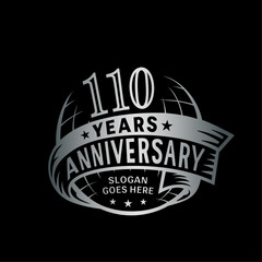110 years anniversary design template. 110th logo. Vector and illustration.