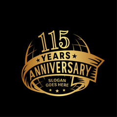 115 years anniversary design template. 115th logo. Vector and illustration.