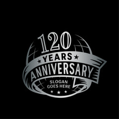 120 years anniversary design template. 120th logo. Vector and illustration.