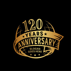 120 years anniversary design template. 120th logo. Vector and illustration.