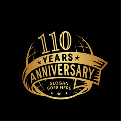 110 years anniversary design template. 110th logo. Vector and illustration.