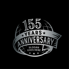 155 years anniversary design template. 155th logo. Vector and illustration.