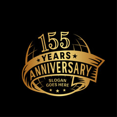 155 years anniversary design template. 155th logo. Vector and illustration.