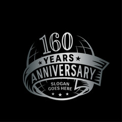 160 years anniversary design template. 160th logo. Vector and illustration.