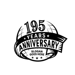 195 years anniversary design template. 195th logo. Vector and illustration.